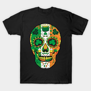 Day Of The Dead Irish Sugar Skull St Patricks Day T-Shirt